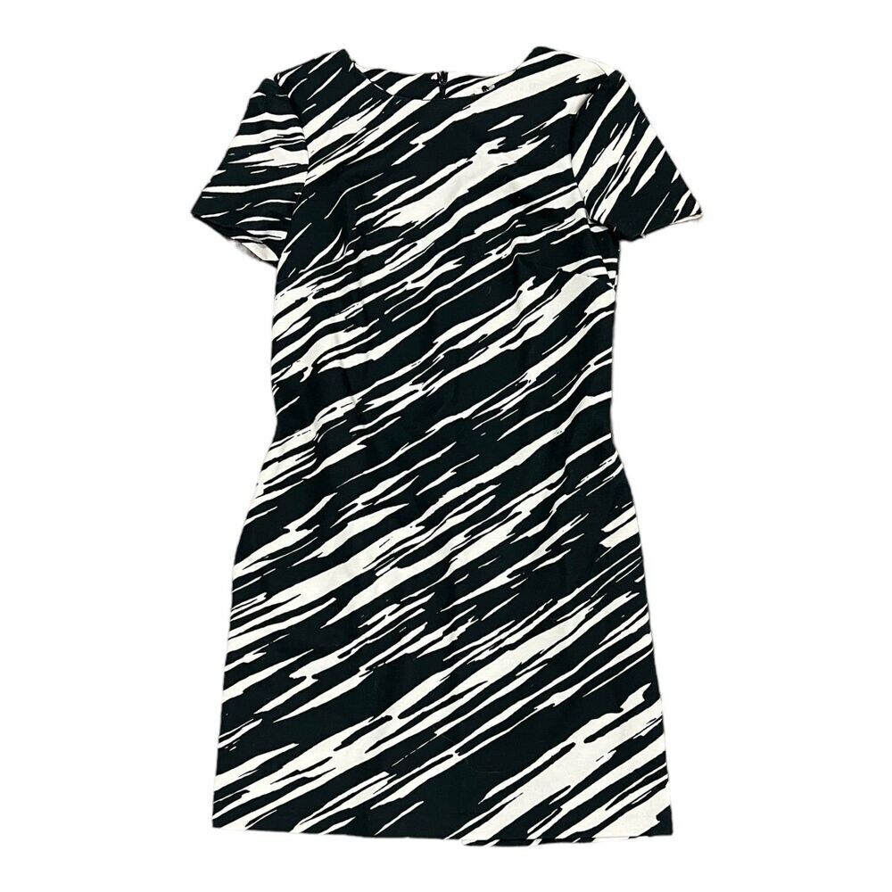 Trina Turk Beige Black Zebra Print Shift Dress S